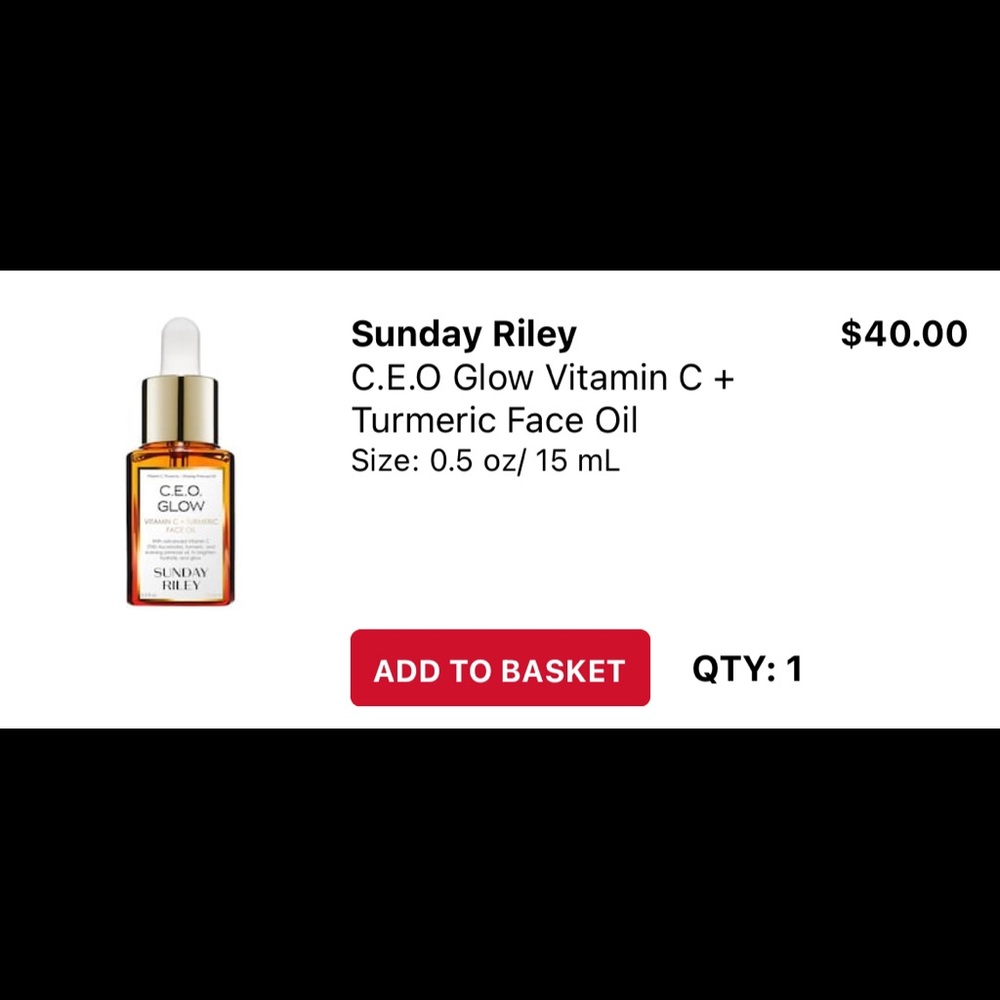 Sunday Riley CEO oil NWT